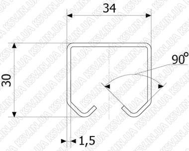1131. Напрямна СТРІКС мала ЦИНК (34×30×1.5, 150 кг, МЕТР)