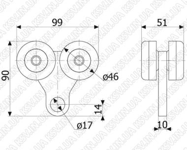 1253. Каретка несуча 2А (69×58, 400 кг)