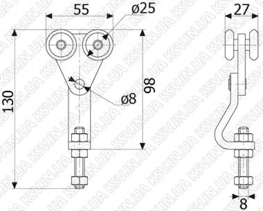 1282. Каретка СТРІКС М2 (34×30, 150 кг)