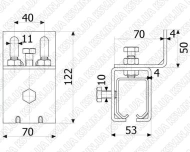 1291.Кронштейн СТРІКС С настінний (42×54)