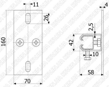 1302.Кронштейн СТРІКС М стельовий (34×30)