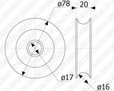 3711. Ролик Альфа (d78 КРУГЛЯК)