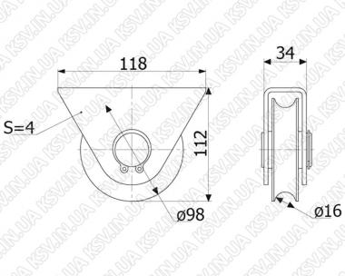 3741. Кронштейн зовнішній Альфа 100 (d98, КРУГЛЯК)