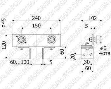 4214. Обмежувач U2 (2 ролика, 800 кг)