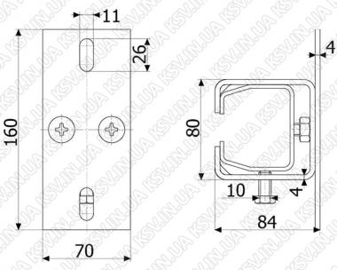 4238. Кронштейн стельовий (70×60)